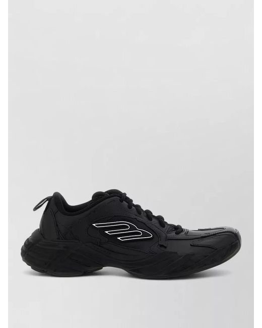 Balenciaga Black Leather Low-Top Sneakers for men