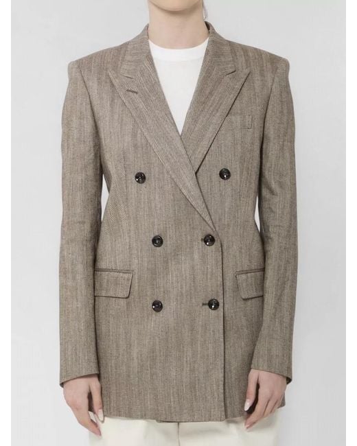Tagliatore Gray Double Breasted Jacket Relaxed Cut