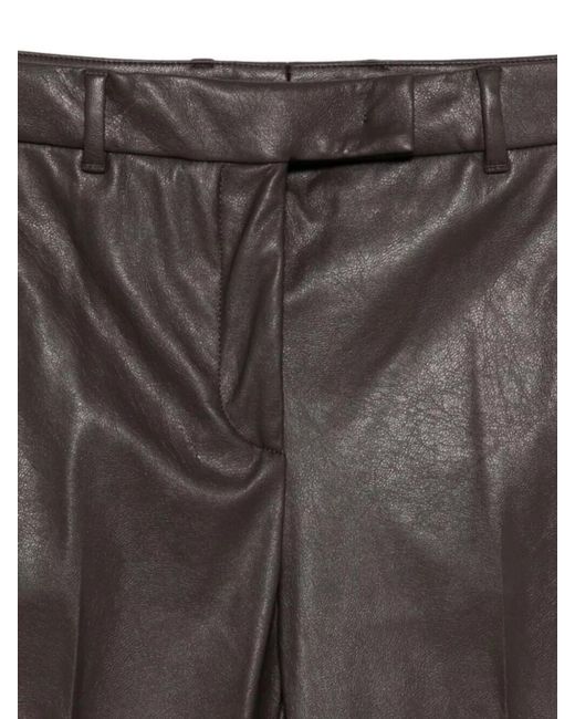 Incotex Gray Faux Leather Slim-Fit Trousers