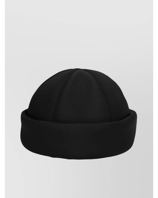 Prada Black Fold-Over Beanie for men