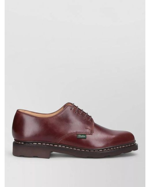 Paraboot Brown Derby Lace Shoes Premium Leather Design for men