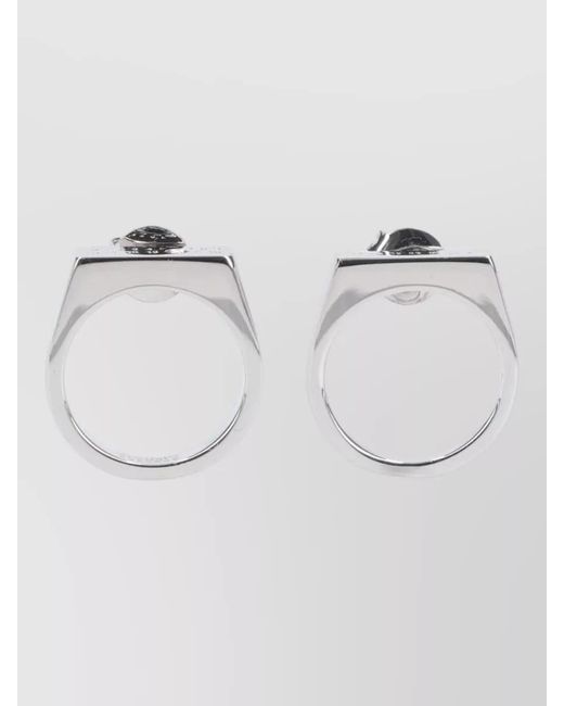 MM6 by Maison Margiela Multicolor Stud Metal Finish Gemstone Detail Earrings