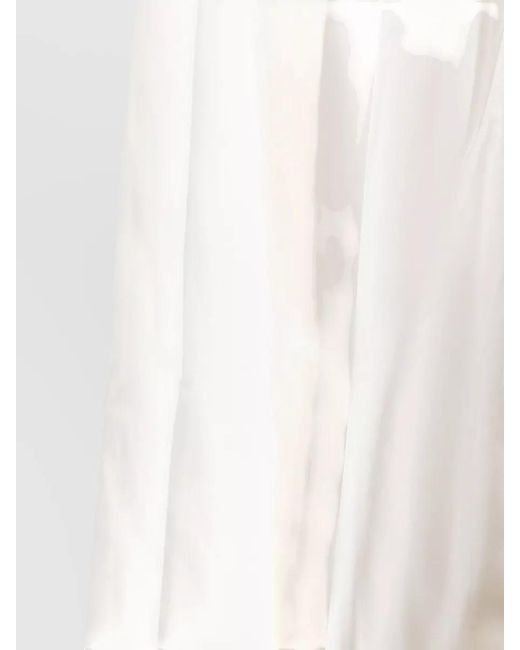 Self-Portrait White Mini Skirt Asymmetric Hem Elastic Waistband