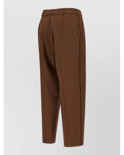 Gianluca Capannolo Brown Nora High Waist Tailored Straight Leg Pants