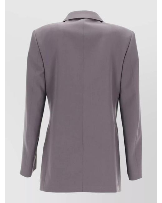 Jil Sander Gray Wool Double-Breasted Blazer