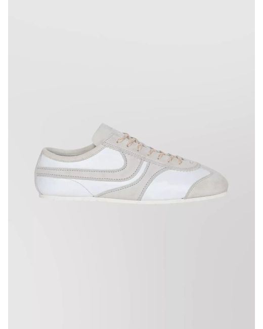 Dries Van Noten White Leather Low-Top Sneakers for men