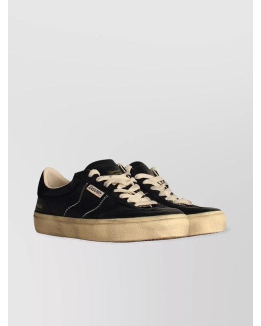 Golden Goose Deluxe Brand Black Low-Top Sneakers With Contrast Sole And Round Toe for men