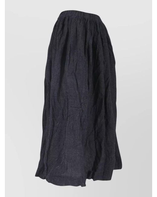Daniela Gregis Blue Wool Midi Skirt Full Silhouette