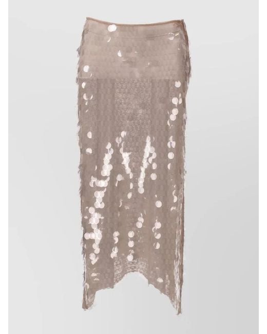 Niccolò Pasqualetti Multicolor Pinna Skirt High Waist Sequin Design