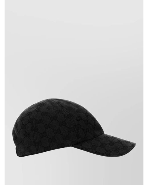 Gucci Black Gg Fabric Baseball Cap Curved Brim