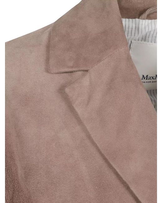 Max Mara Brown Tailored Jacket Long Sleeves Notched Lapels
