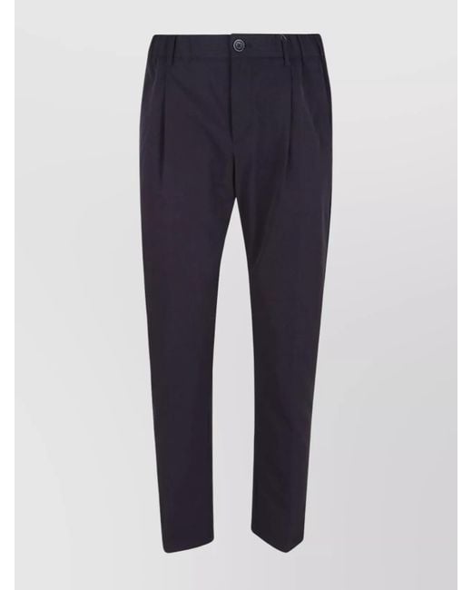 Herno Blue Seersucker Straight-Leg Trousers for men
