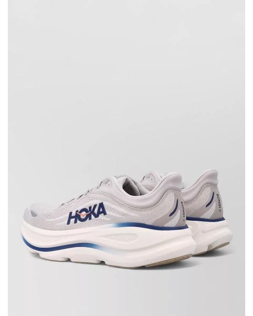 Hoka One One White Bondi 9 Mesh Low-Top Sneakers