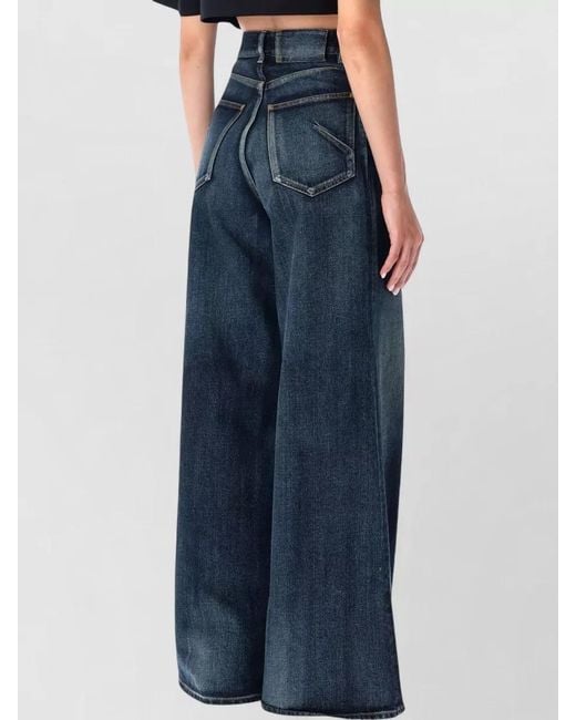 Alaïa Blue High Waist Denim Palazzo Five Pocket Trousers