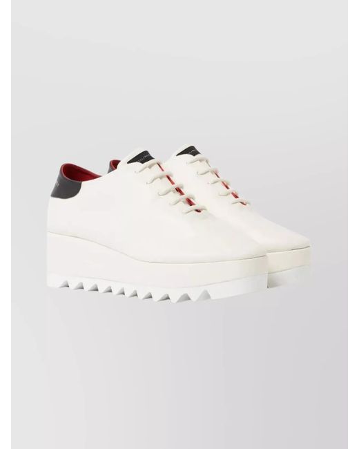 Stella McCartney Natural Logo Print Platform Low-Top Sneakers