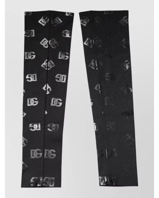 Dolce & Gabbana Black Dg Logo Wool Stretch Arm Sleeves