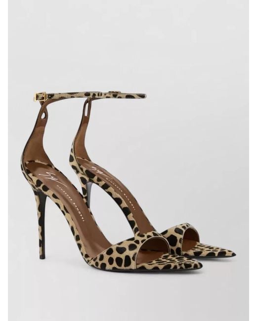 Giuseppe Zanotti Metallic Leopard Pony Skin Open-Toe Sandal