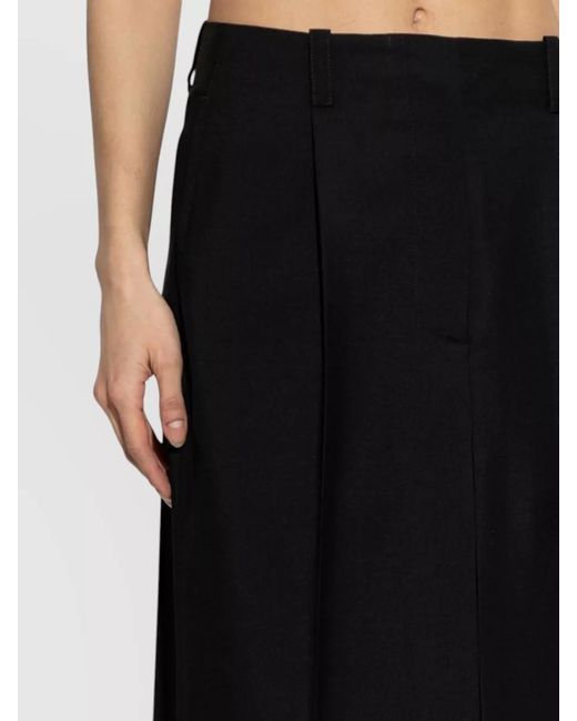 Givenchy Black Midi Skirt Silk Blend Notch Lapel Design