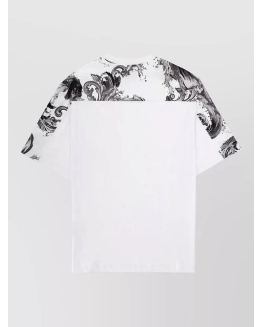 Versace Jeans Couture White Graphic Crew Neck Short Sleeve T-Shirt for men