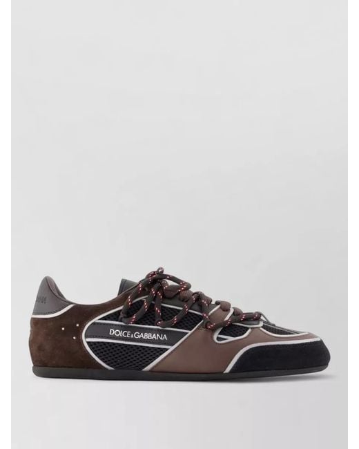 Dolce & Gabbana Black Soft Sneakers Leather Fabric Mesh for men
