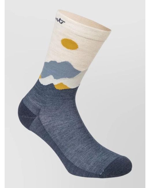 Lamunt Blue Martha Seamless Merino Tencel Graphic Socks