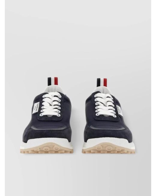 Thom Browne Blue Sneaker With Logo And Pull Tab