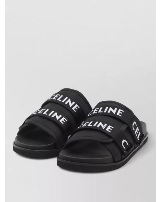 Céline Black Jacquard Logo Strappy Sandals for men
