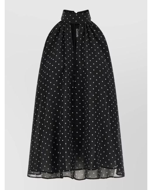 ROTATE BIRGER CHRISTENSEN Black Floral-Print Halterneck Top