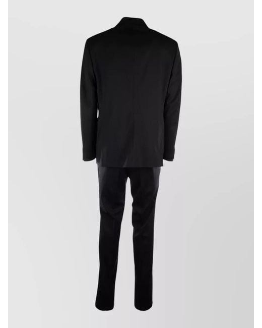 Colamarino Black Double Breasted Suit Notched Lapels Pockets for men