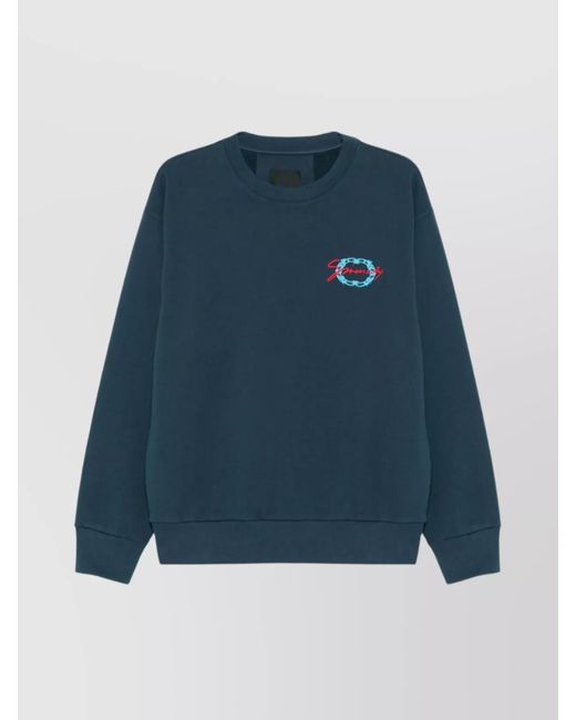 Givenchy Blue Timeless Crewneck Sweater With Ribbed Details for men