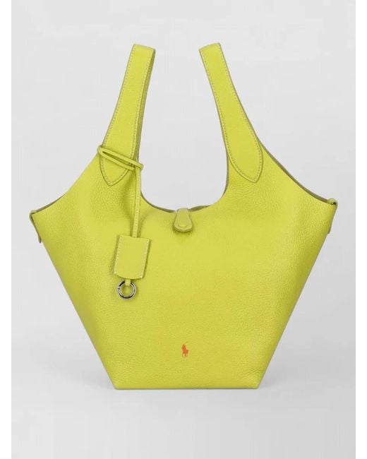 Ralph Lauren Yellow Leather Shoulder Bag