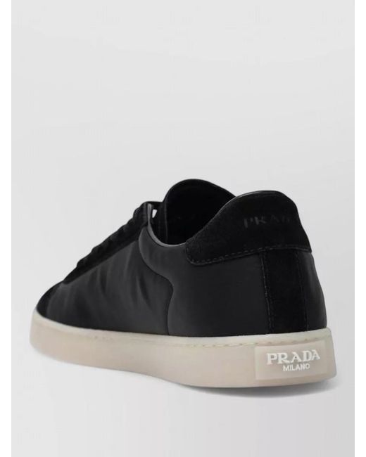 Prada Black Low Top Sneakers Round Toe Rubber Sole for men