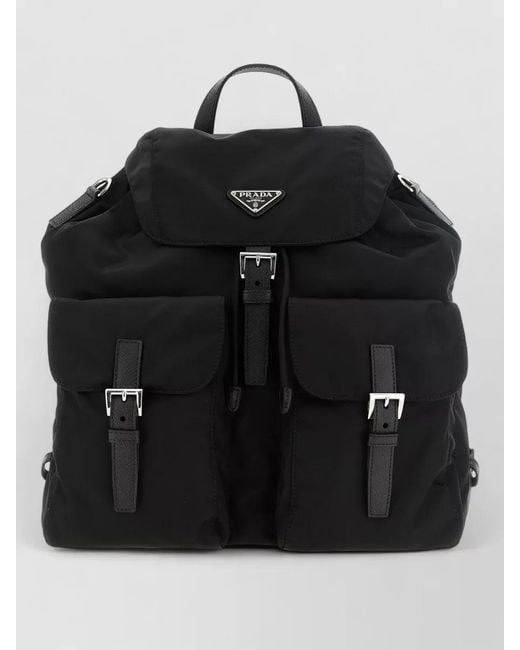 Prada Black Renylon Metropolitan Backpack Shoulder Straps for men