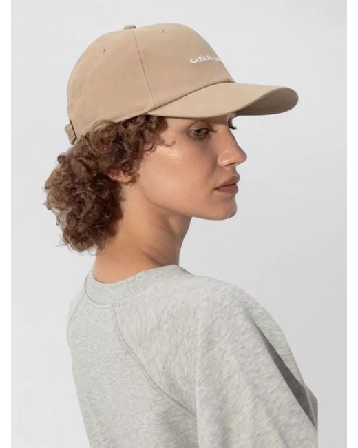 Canada Goose Natural Signature Hat Curved Brim Design for men