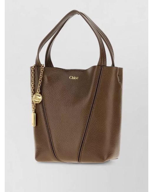 Chloé Brown Spin Small Leather Tote Bag