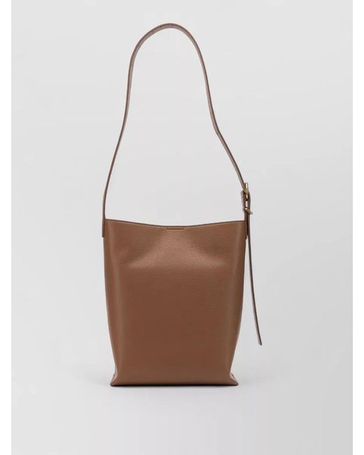 Jil Sander White Cannolo Leather Shoulder Bag