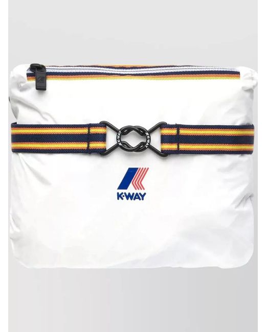 K-Way White Hooded Packable Jacket Adjustable Drawstring Hood