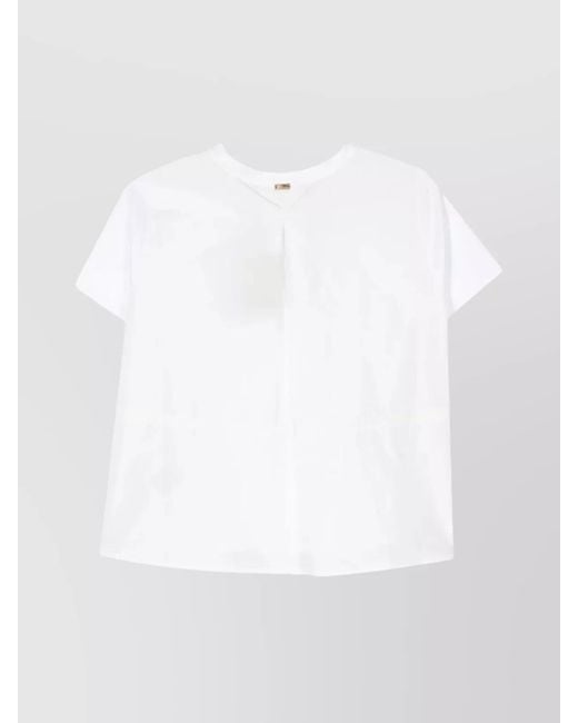 Herno White Cotton Drawstring Crew-Neck T-Shirt