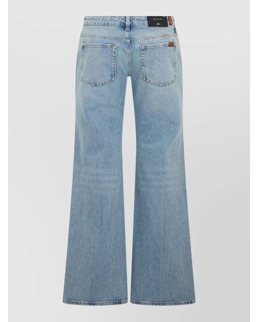 7 For All Mankind Blue Palazzo Cotton Denim Low Rise Jeans