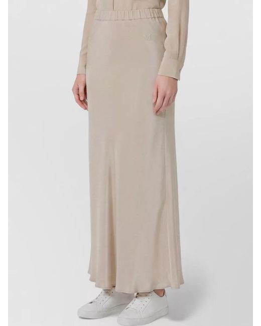 Max Mara Multicolor Long Silk Skirt Elasticated Waist