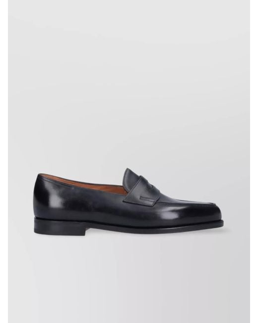 John Lobb Blue Leather Loafers for men