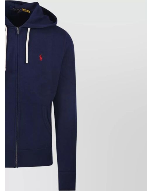 Ralph Lauren Blue Zip Up Hoodie for men