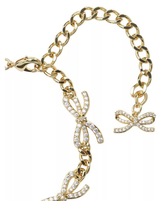 Self-Portrait White Crystal Bow Bracelet