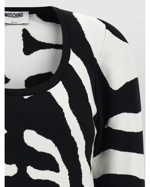 Moschino Black Zebra Intarsia Sweater