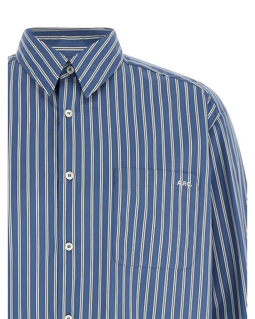 A.P.C. Blue Cotton Malo Shirt for men