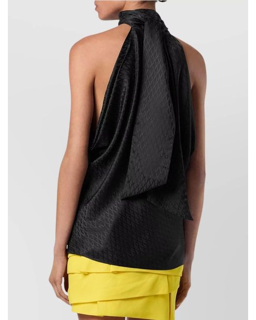 Versace Black High Neck Sleeveless Top