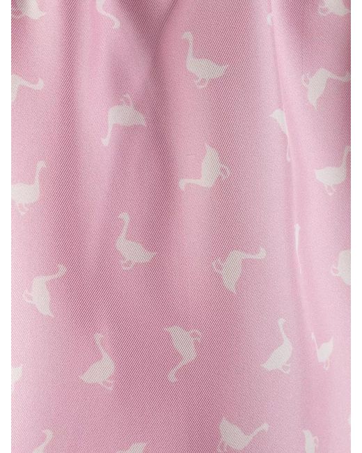 Moschino Pink Satin Shorts Button Detail Back Pocket Animal Print