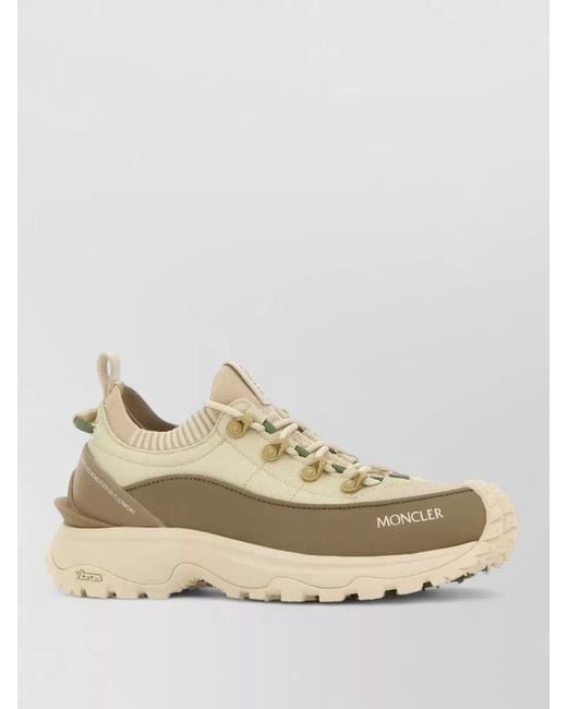 Moncler Natural Canvas Trailgrip Lite3 Sneakers Pull Tab