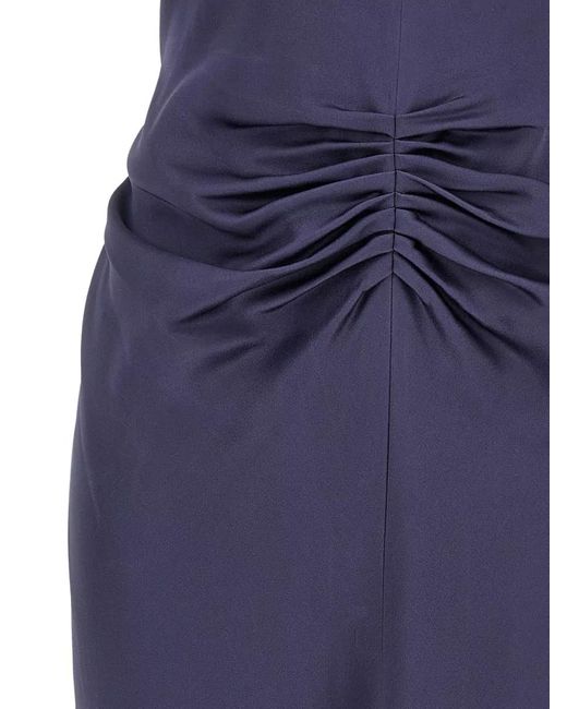 Victoria Beckham Blue Isabella Dress Short Sleeves V Neckline