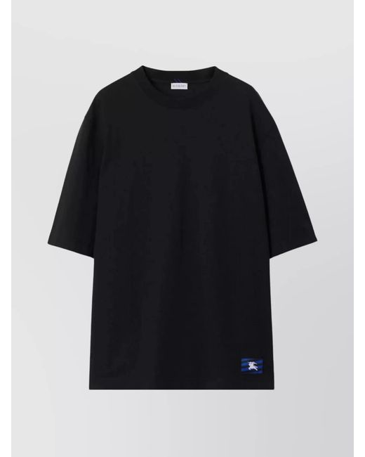 Burberry Black Cotton Regular-Fit Crew-Neck Short-Sleeve T-Shirt for men